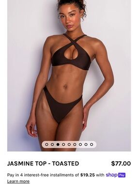 Skatie Jasmine Cross-Front Bikini Top — Toasted Brown